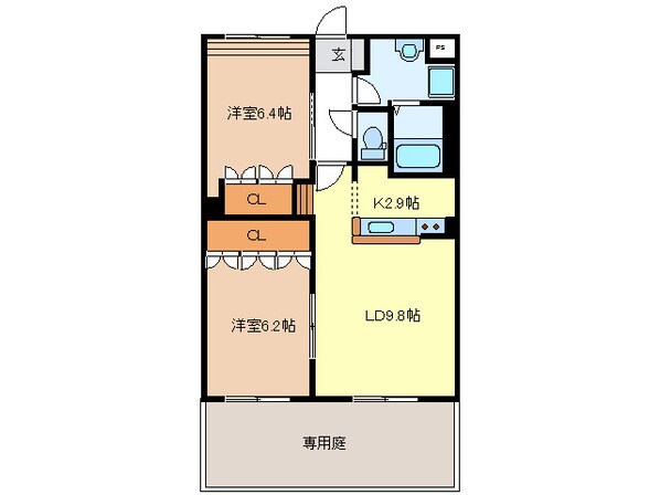 Ｗｉｓｔｅｒｉａ六条Ⅱの物件間取画像